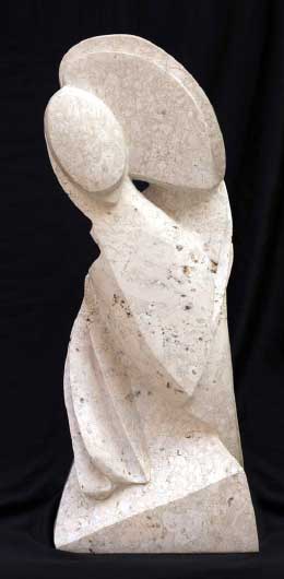 Mohammad-Al-Louz--“Motherhood”,-marble,-10x28x85cm,-2022 Image